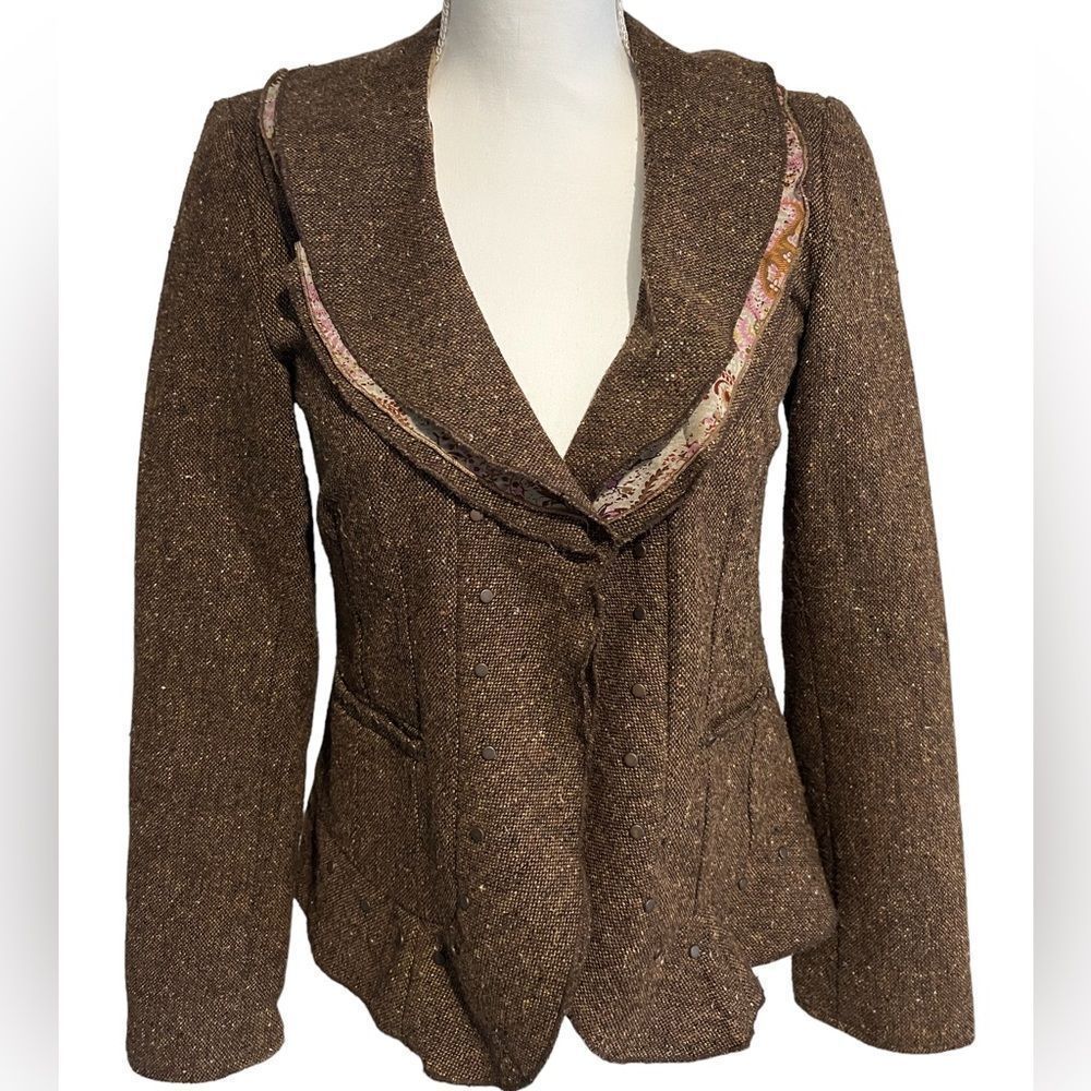 BROWN TWEED COLDWATER CREEK JACKET SIZE 4